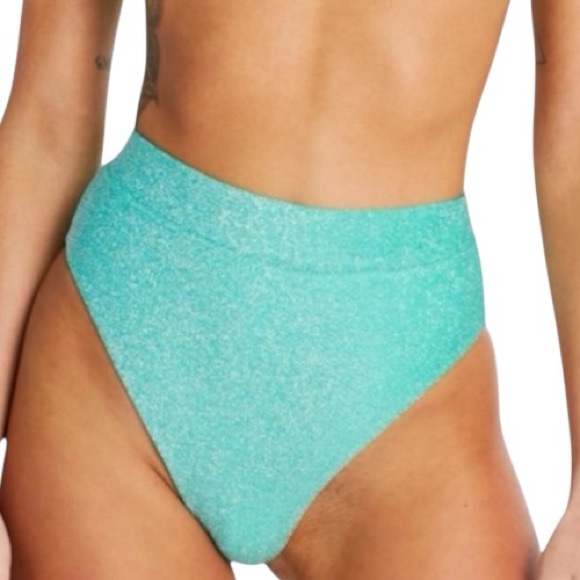 Capittana Other - Capittana High Waist Bikini Bottom M Metallic Green Handmade BNWT